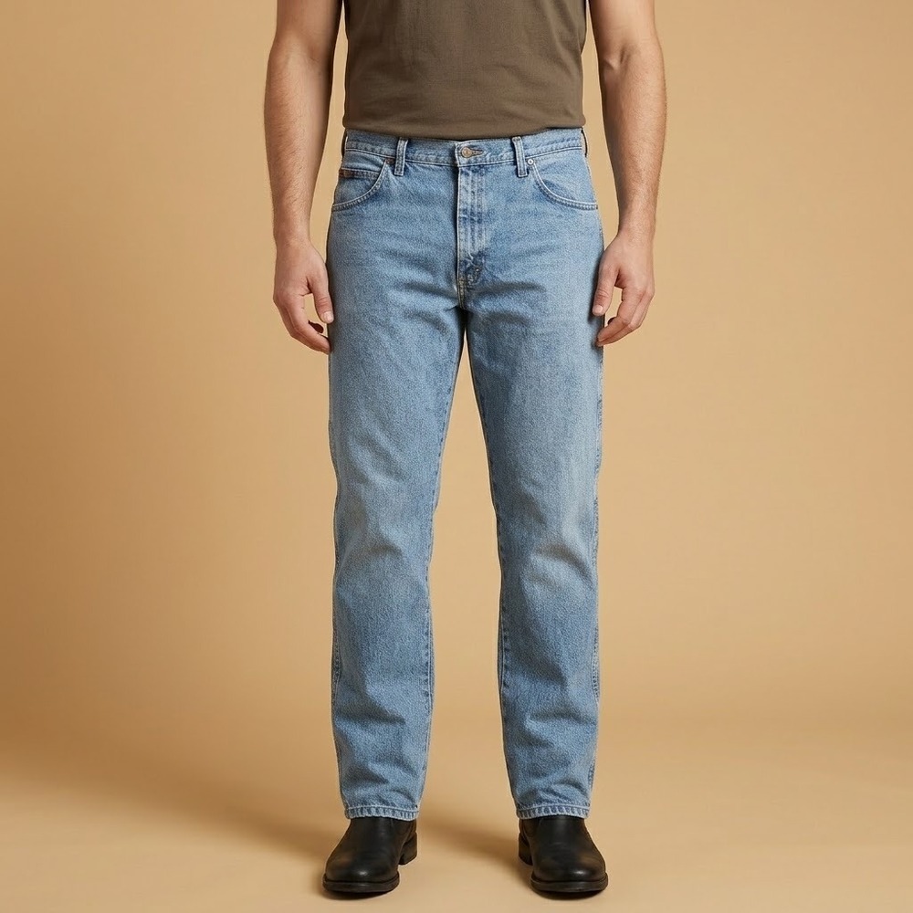 Wrangler Authentic Jeans Men's 38x34 Blue Denim Regular Fit Made in Mexico